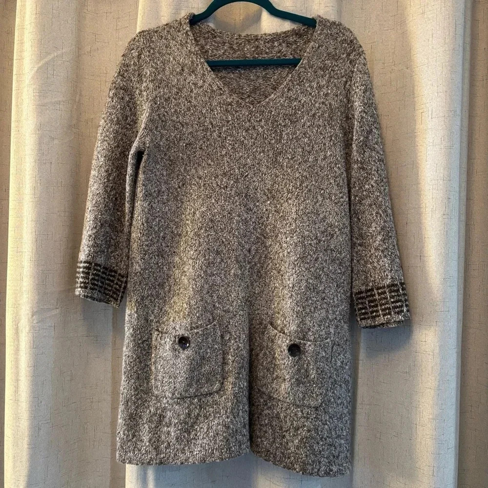 Style & Co Long Sweater or short sweater dress.‎ Brown. Likely Size M.